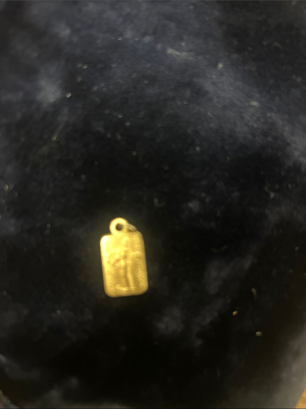 Gold-tone Rectangular Pendant Charm - Gold